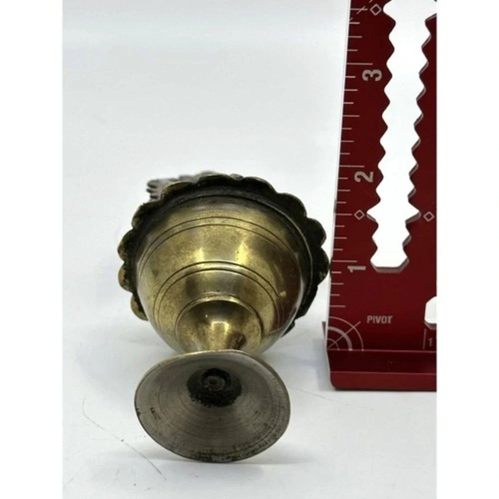 Unbranded Kohl‎ Pot Surmadani Vintage Gold Good Brass Ornate Filigree Wand